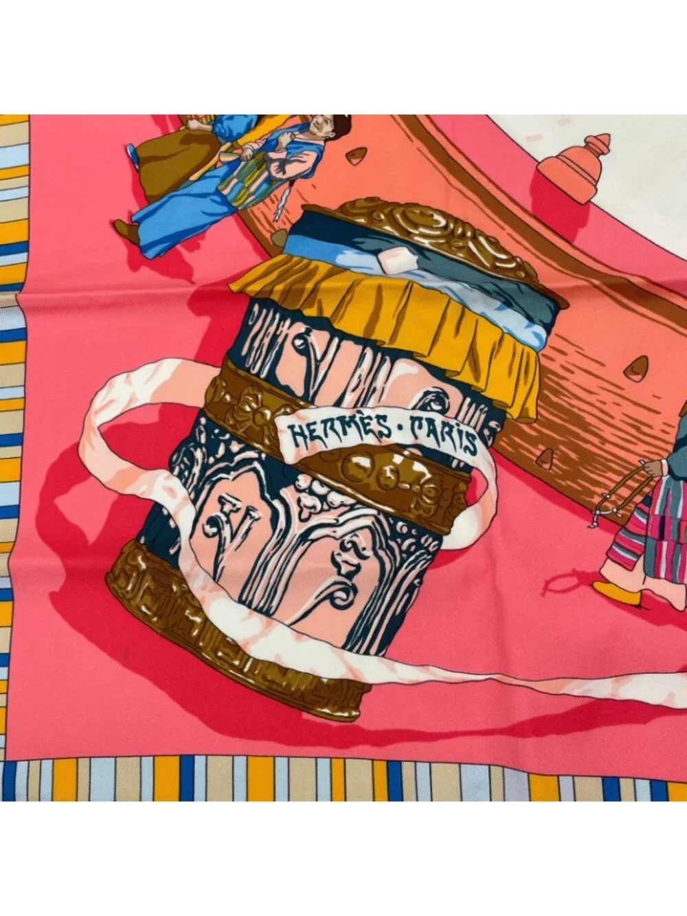 Hermes Carre 90 Prieres AU Vent Prayer in the Wind Silk Scarf Pink - Picture 7 of 8